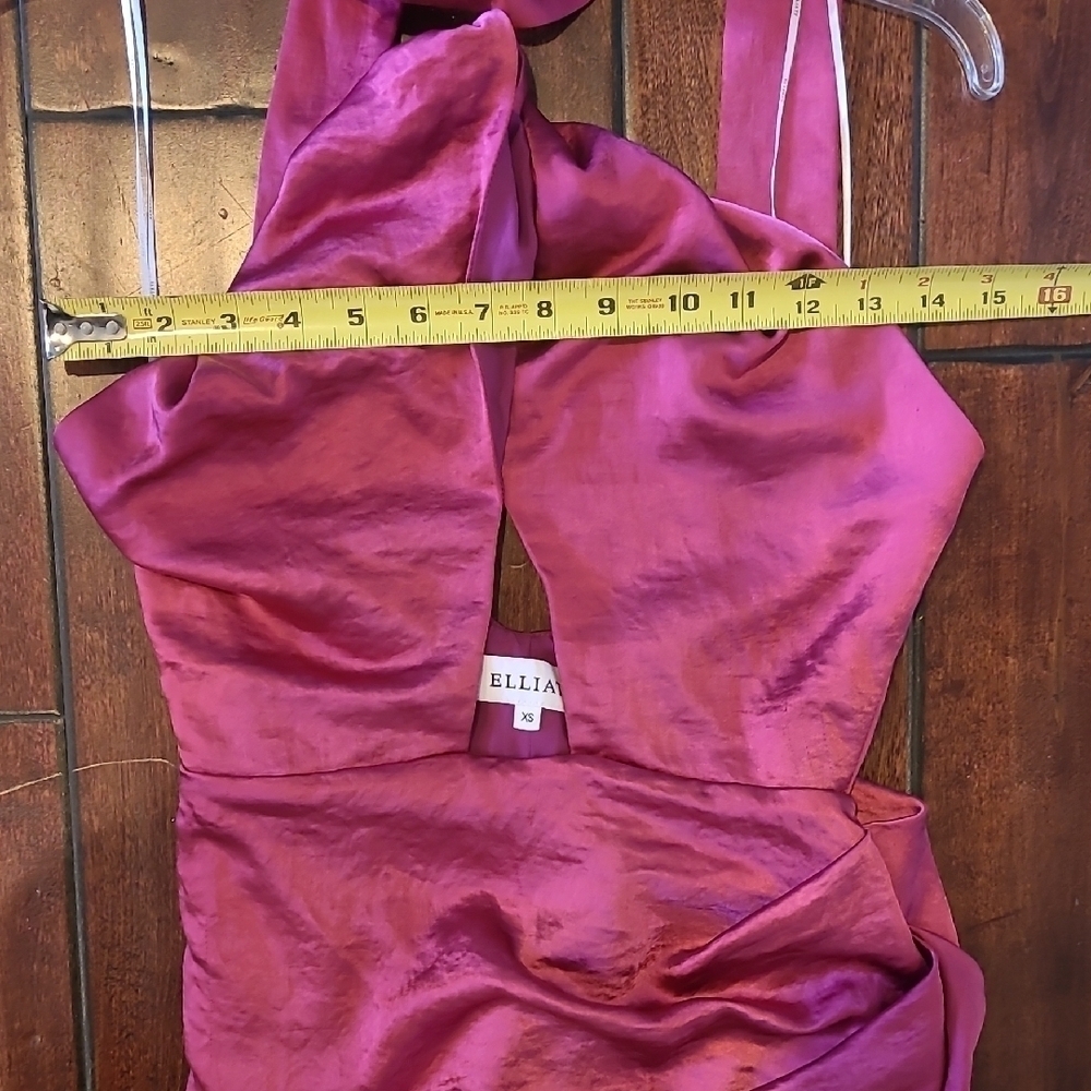 Elliatt X Revolve Caroline Halter Dress In Ruby Satin Size XS NWT - Picture 12 of 15